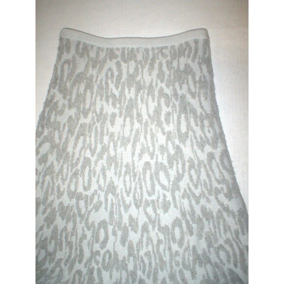 NWT $395 Womens New Theory Leopard Skirt Warm Wool Cold Gray Off White Long S - Picture 6 of 7